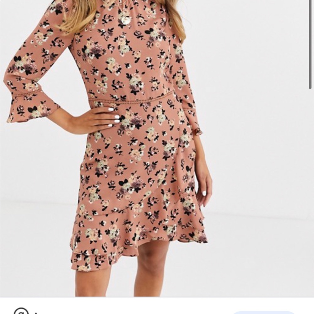 Floral Skater Dress w High Neck